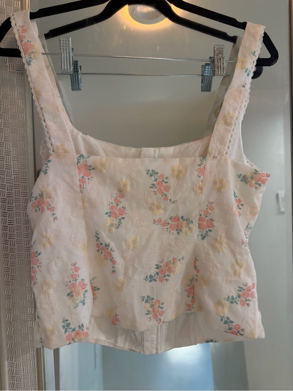 Altar'd State Mattie Floral Hook Embroidered Corset Top NWOT - Picture 7 of 9